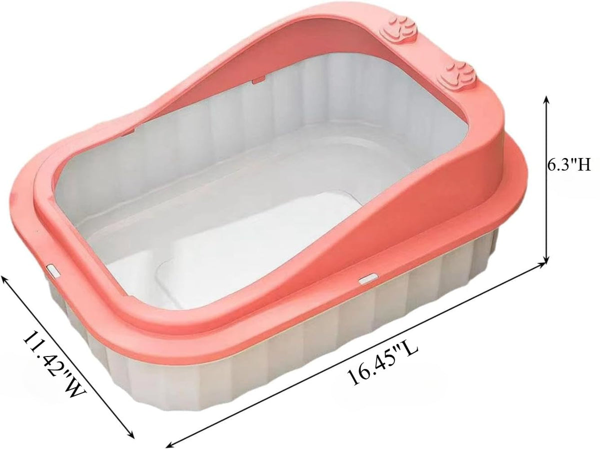 Semi Enclosed Anti Splash Cat Litter Tray B4676