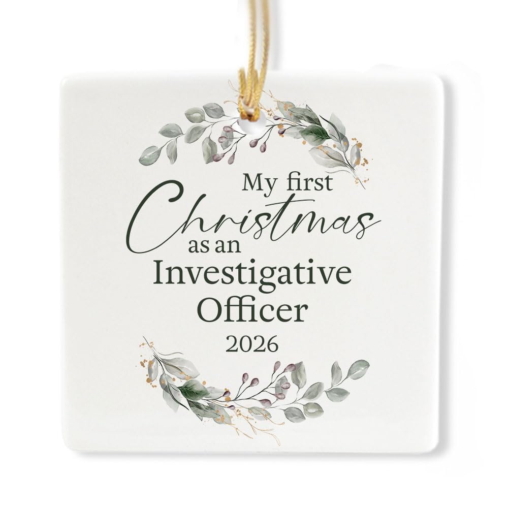 Ceramic 3-inch Square-Shaped Christmas Ornament J647