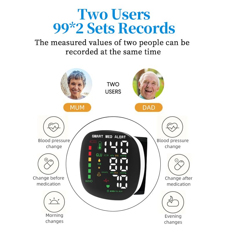 Rechargeable Wrist Blood Pressure Monitor with Adjustable Cuff G40189