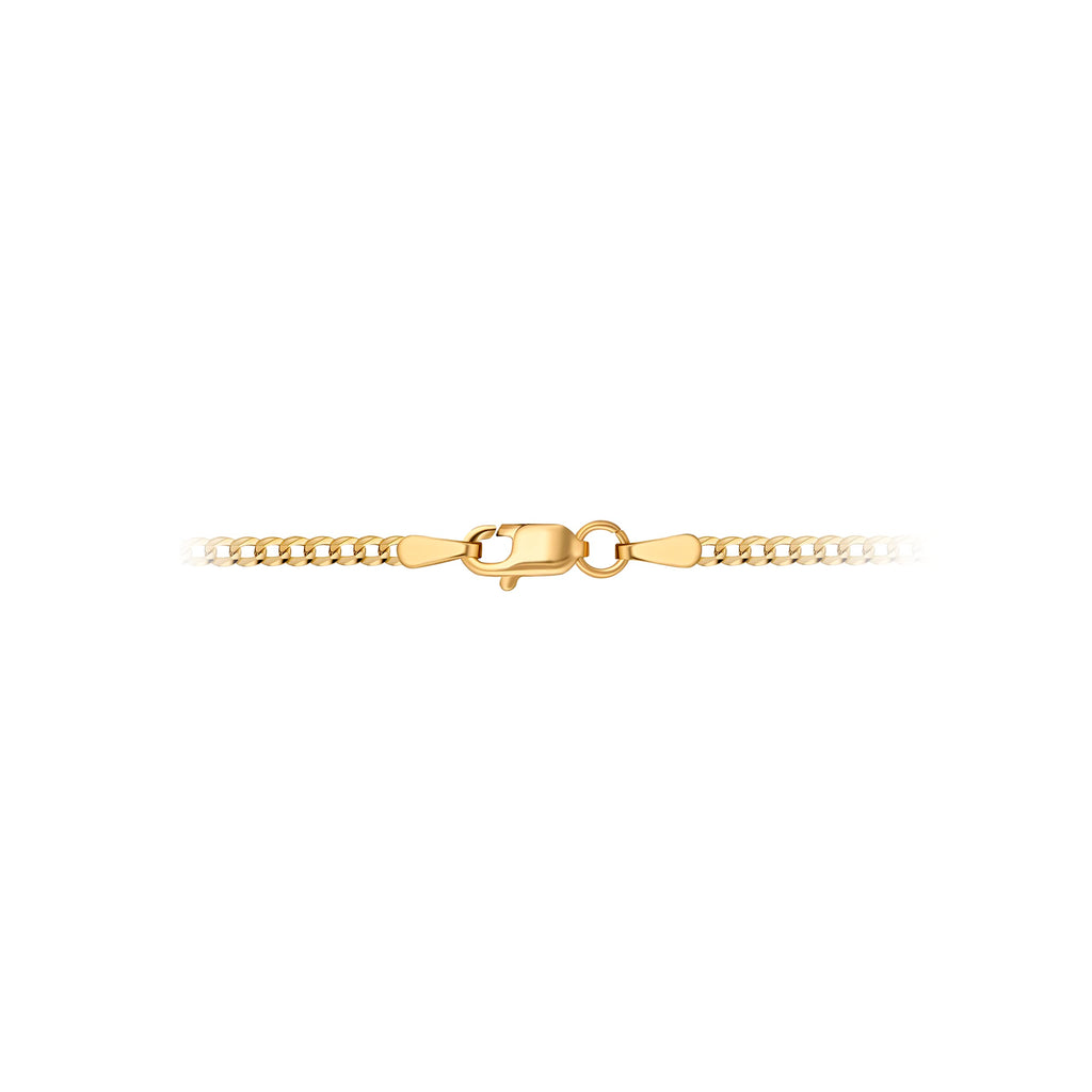18K Solid Gold Cuban Curb Link Chain Necklace O180768
