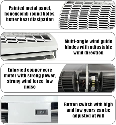 White 150cm Wall-Mounted Air Curtain with Remote Control L327