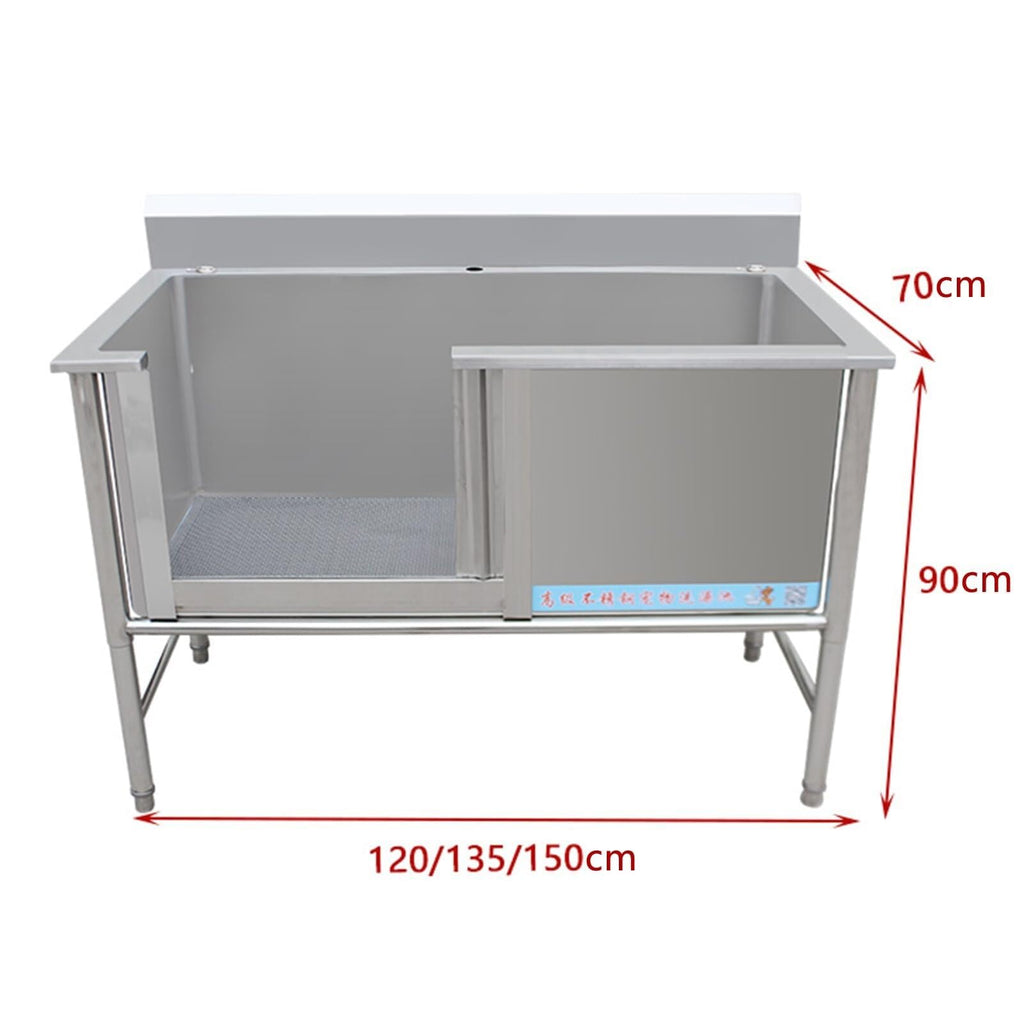 Stainless Steel Dog Grooming Tub with Sliding Door Z1462