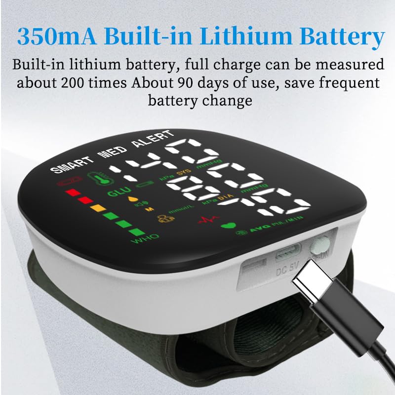 Rechargeable Wrist Blood Pressure Monitor with Adjustable Cuff G40189