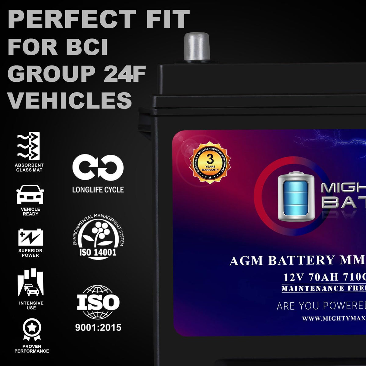 12V 70Ah AGM Replacement Battery X186