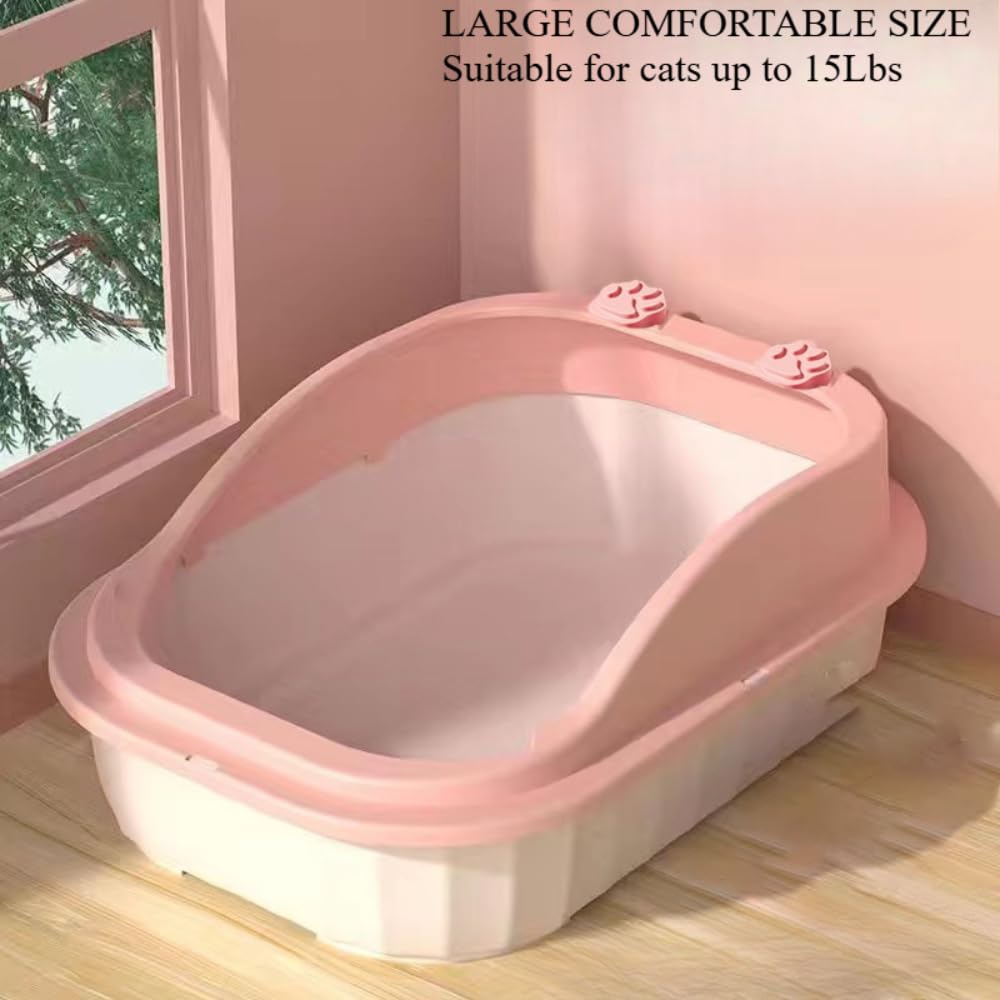 Semi Enclosed Anti Splash Cat Litter Tray B4676