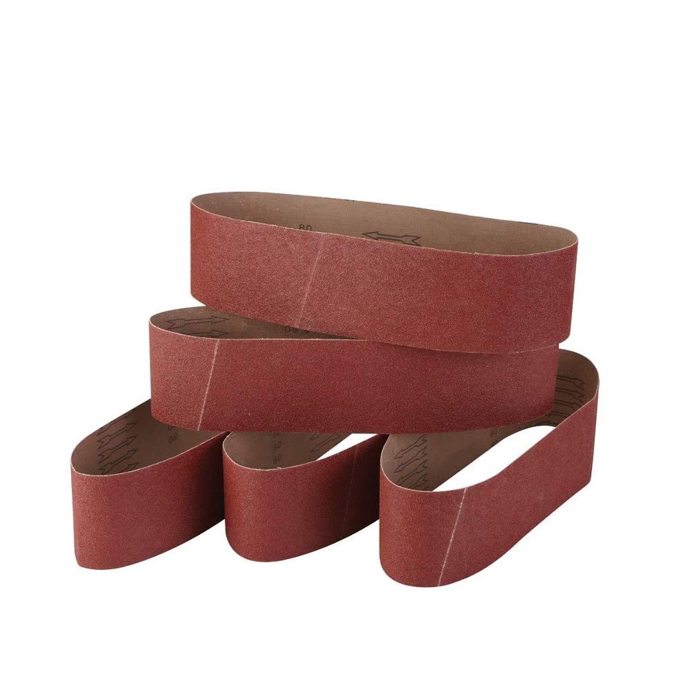 4 Inch x 36 Inch Sanding Belts, 5 Pack Aluminum Oxide P193
