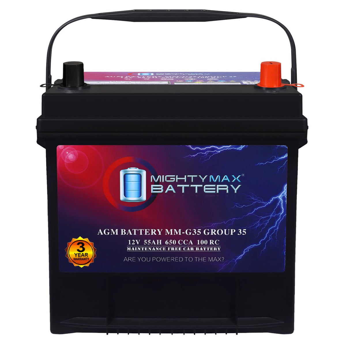 12V 55Ah AGM Replacement Battery A145