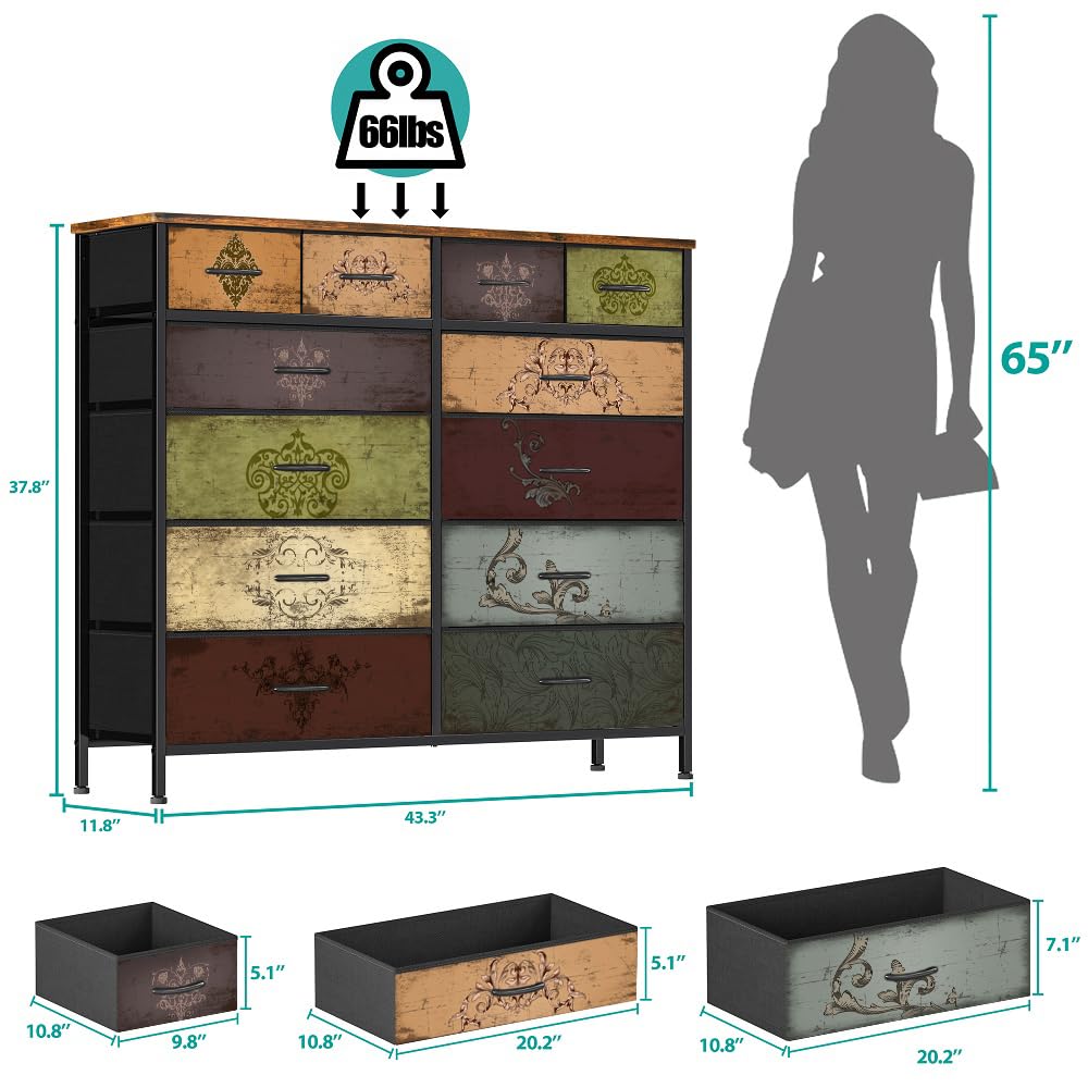 12 Drawer Fabric Dresser L527480