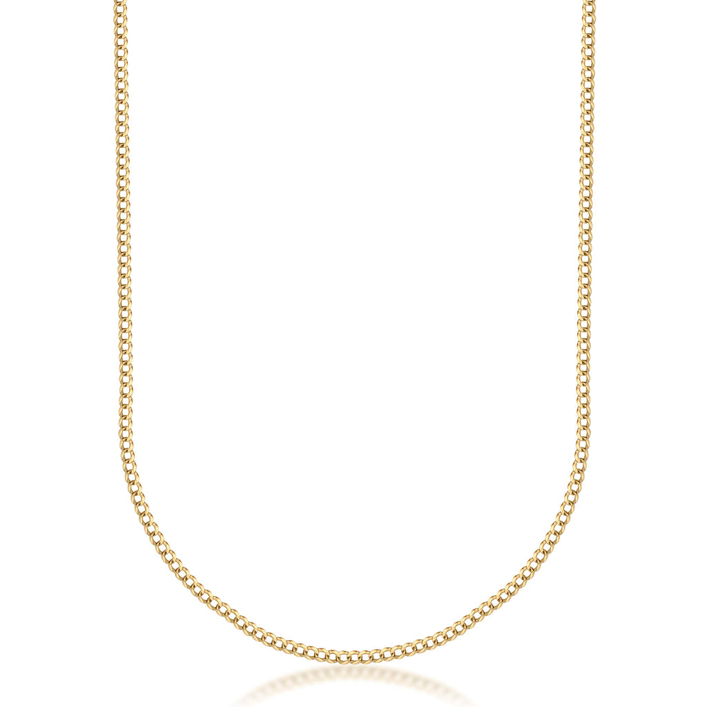 18K Solid Gold Cuban Curb Link Chain Necklace O180768