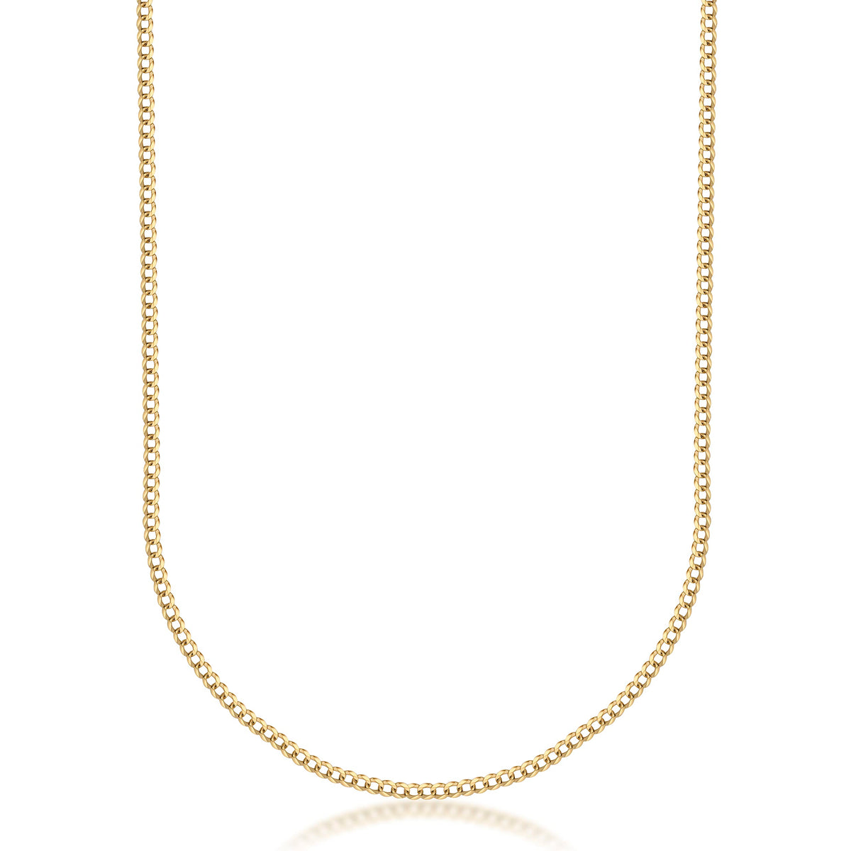 18K Solid Gold Cuban Curb Link Chain Necklace O180768