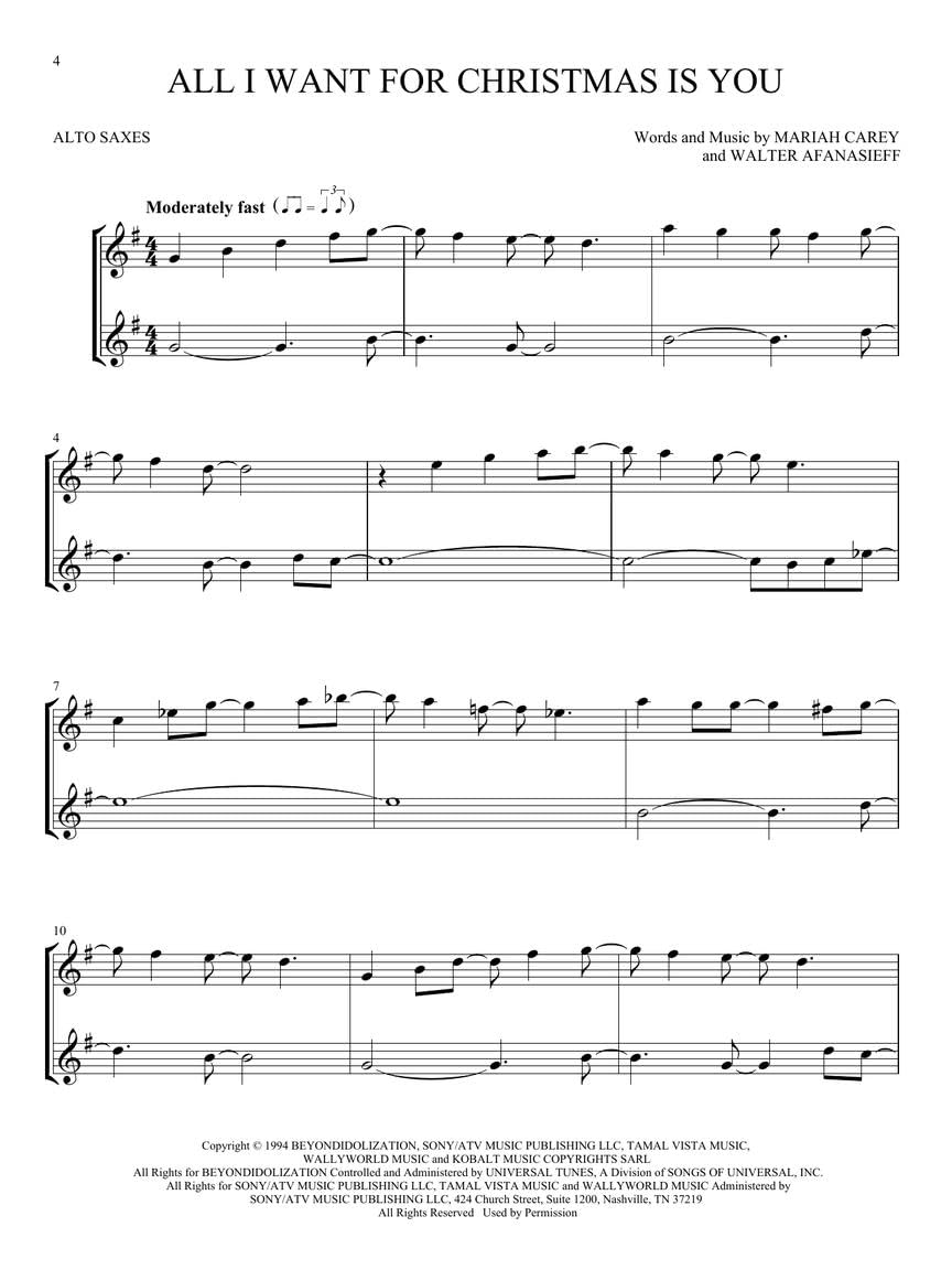 Christmas Alto Saxophone Duets V8365