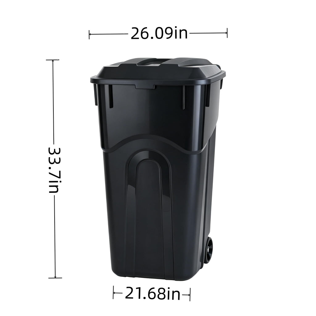 32 Gallon Wheeled Plastic Trash Can with Lid I748039