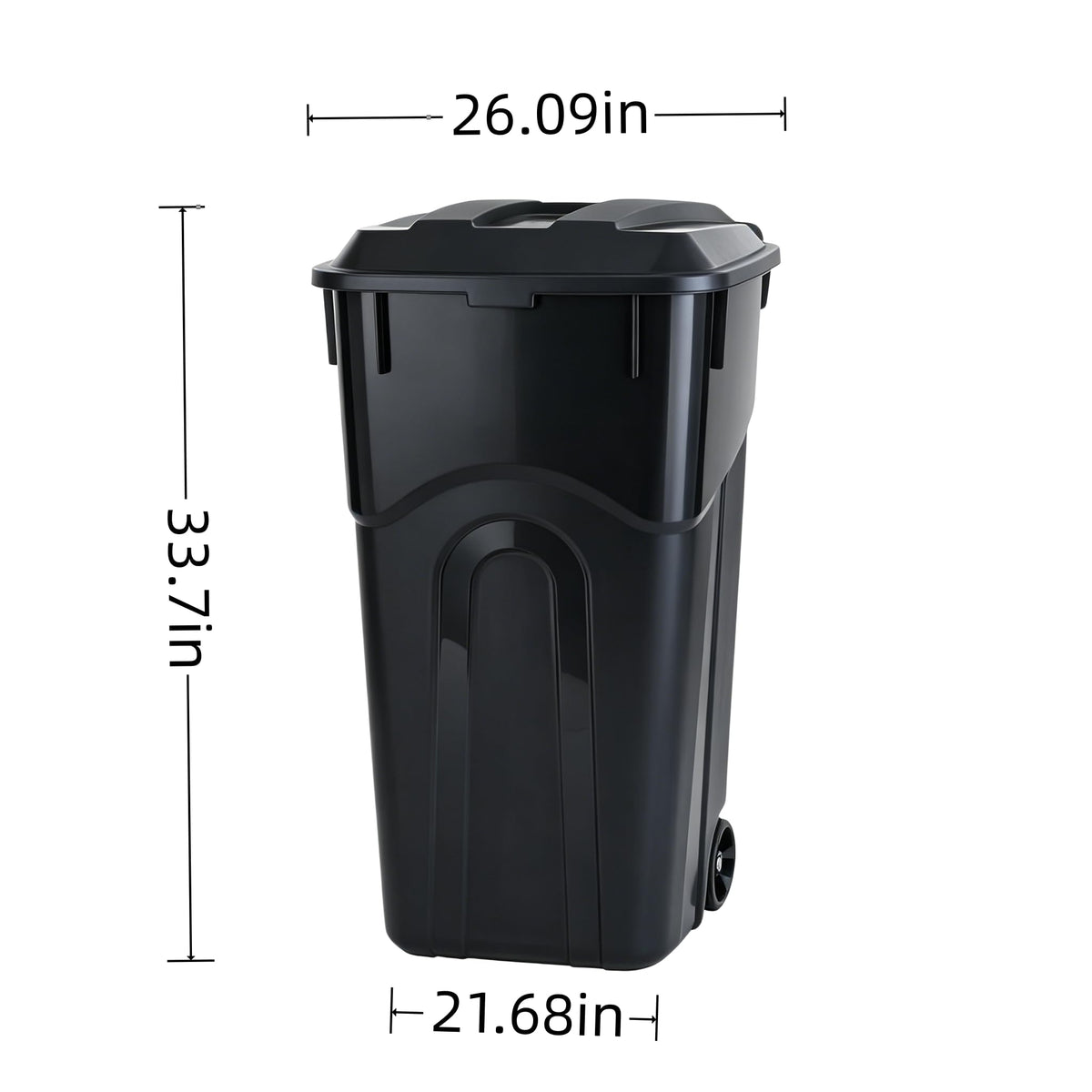 32 Gallon Wheeled Plastic Trash Can with Lid I748039