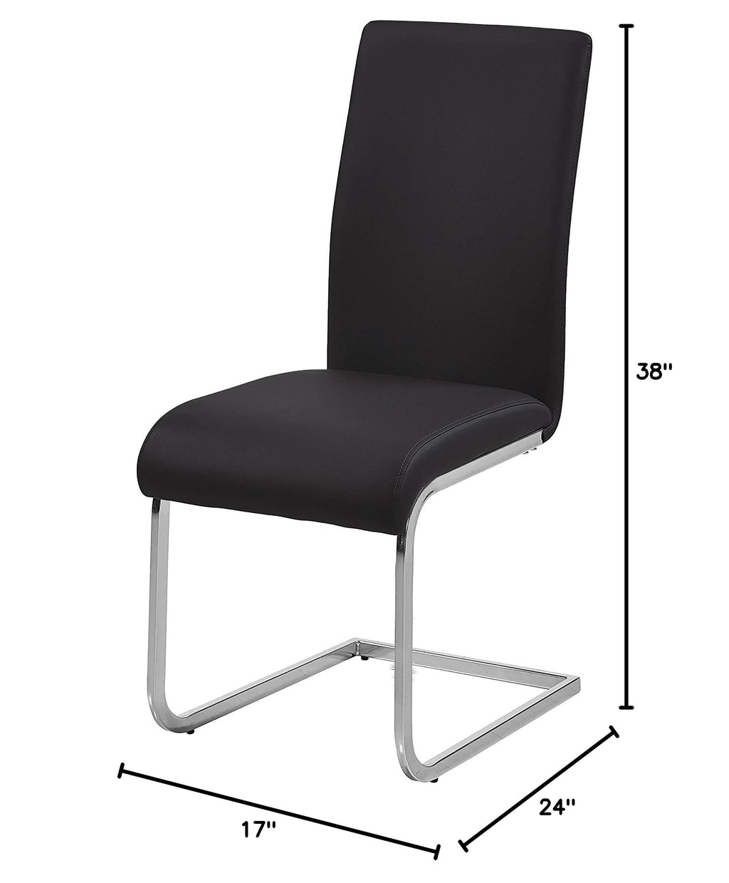 Black Faux Leather Dining Chairs Set of 2 E298404