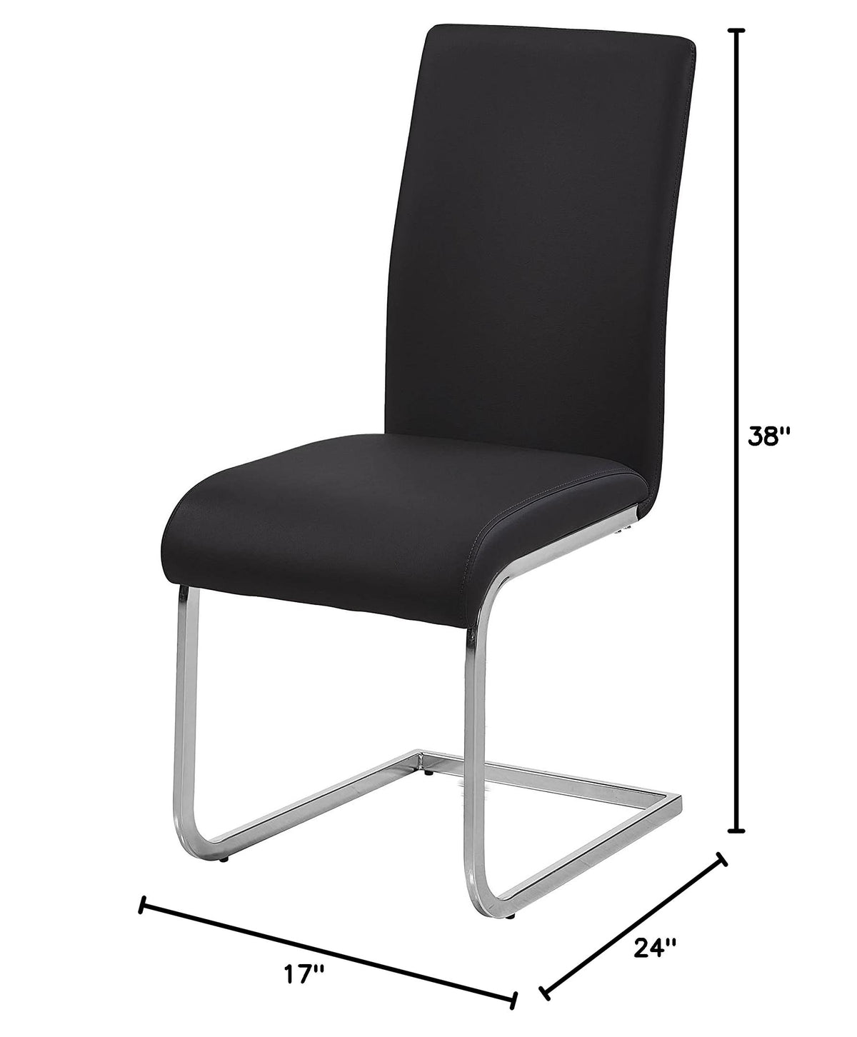 Black Faux Leather Dining Chairs Set of 2 E298404