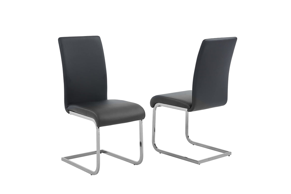 Black Faux Leather Dining Chairs Set of 2 E298404