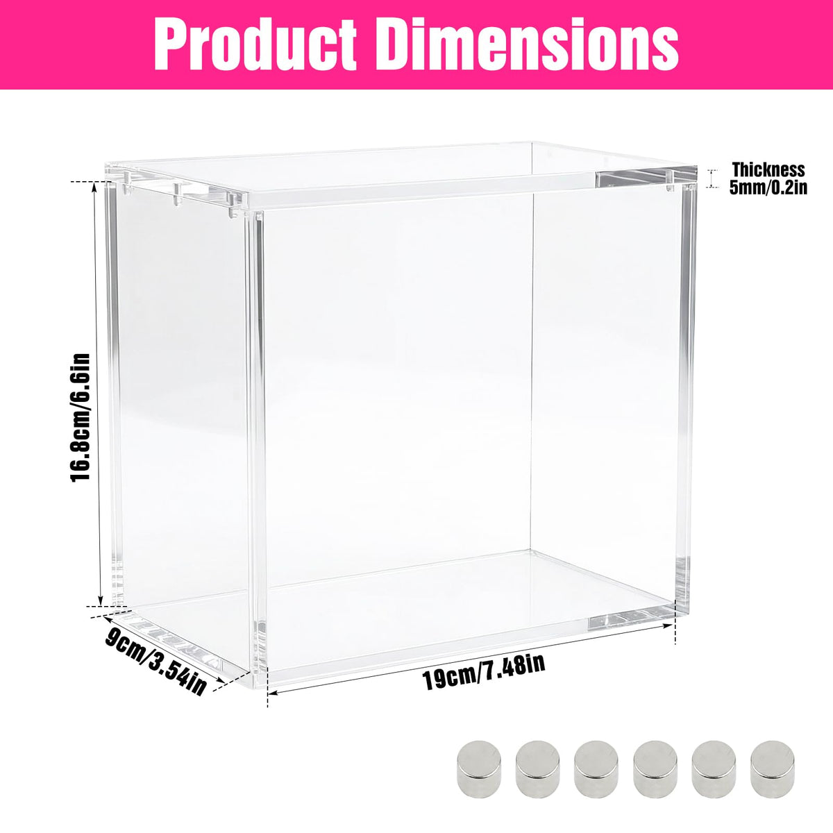 Acrylic Protector Case 8"L x 4"W x 7"H 2pcs T62958