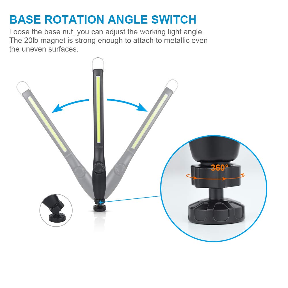 800 lumens 3300mAh Rechargeable Magnetic LED Work Light 2 Pack U92315