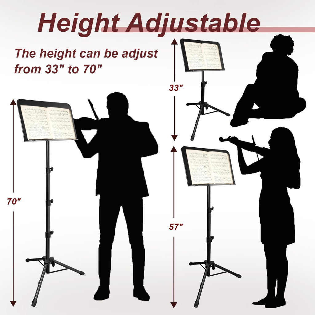 70IN Adjustable Sheet Music Stand with Carrying Bag I254