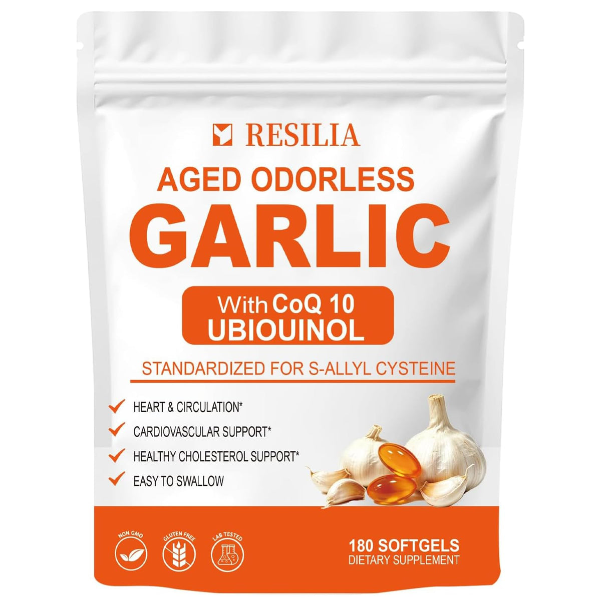 1200mg Odorless Aged Garlic Extract Softgels with CoQ10 T559045