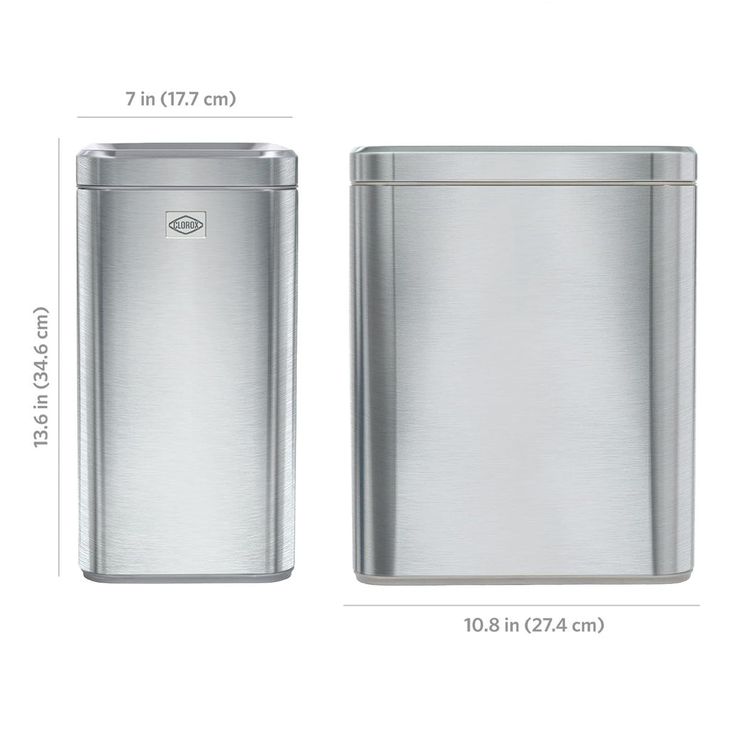2.6 Gallon Stainless Steel Slim Trash Can with Removable Bucket O505
