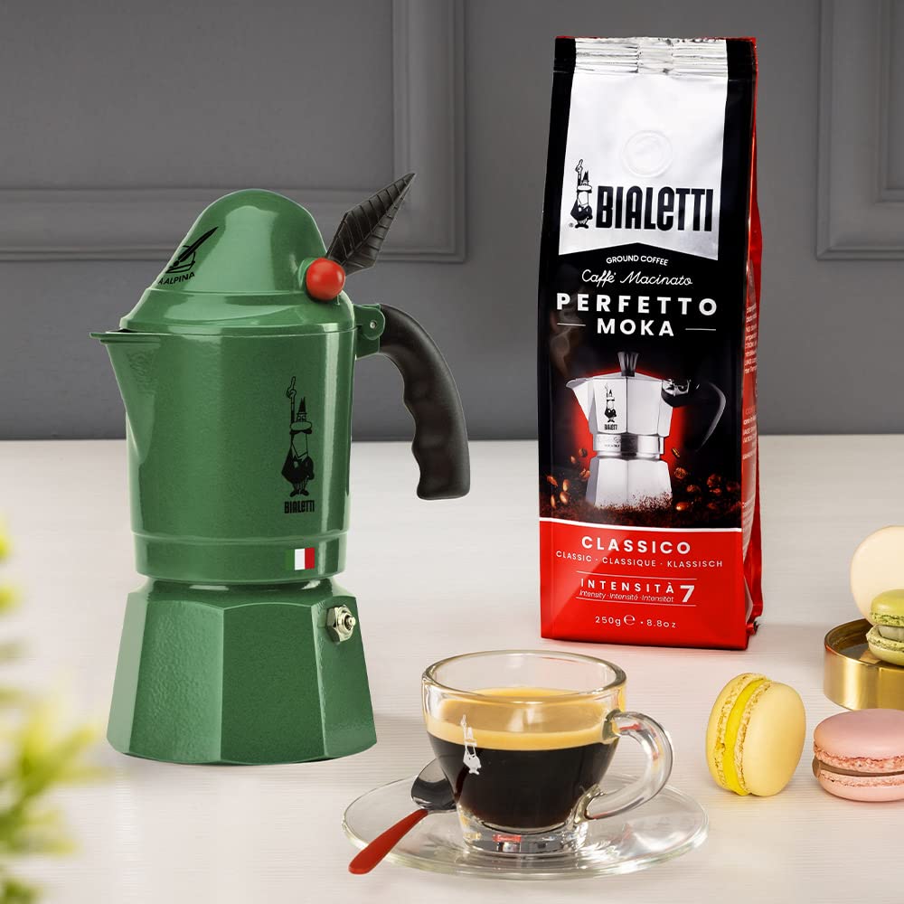 Stovetop Espresso Maker, 3 Espresso Cups, Aluminum, Green Z68301