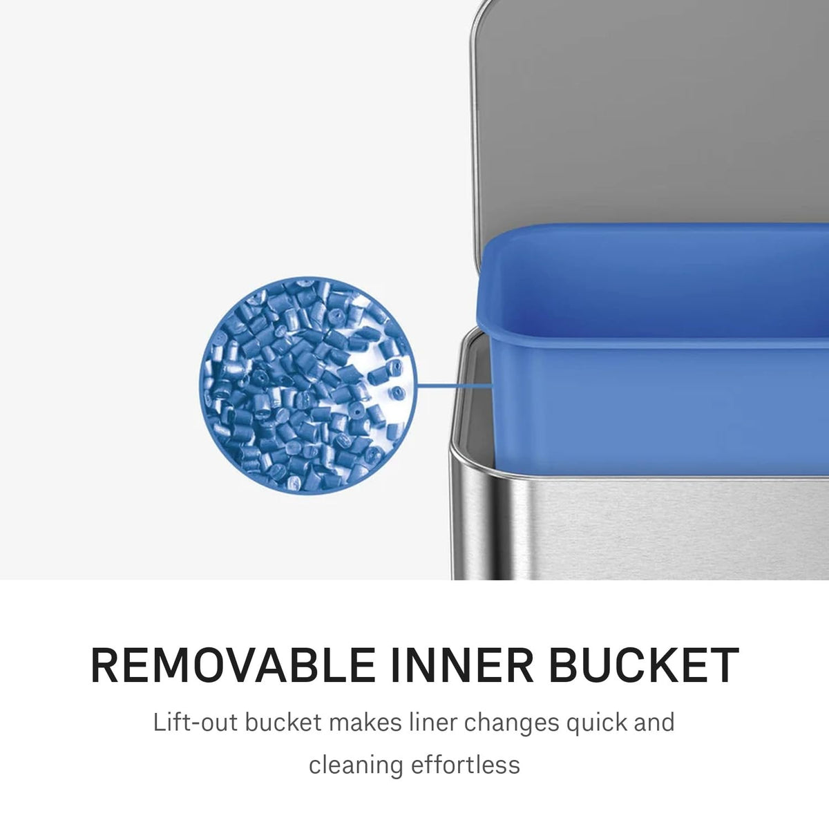 9L Brushed Stainless Steel Slim Step Trash Can L33428