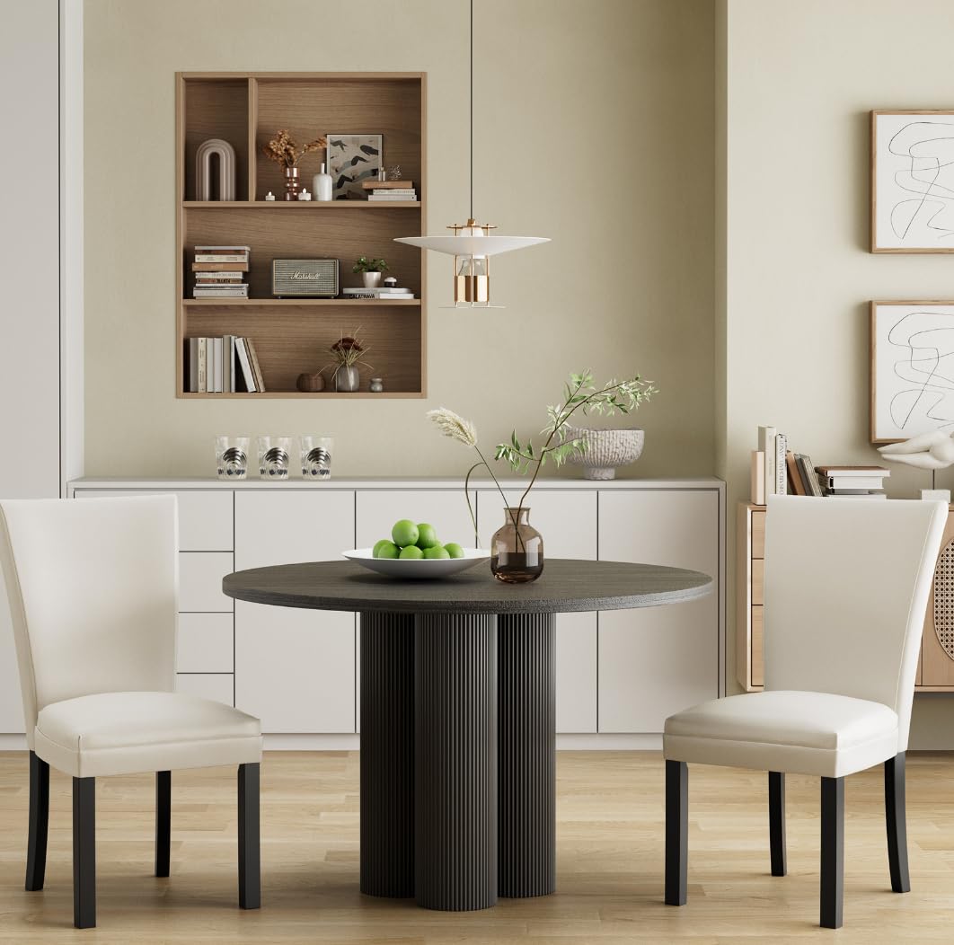 Faux Leather Upholstered Dining Chairs Set of 2 D96048