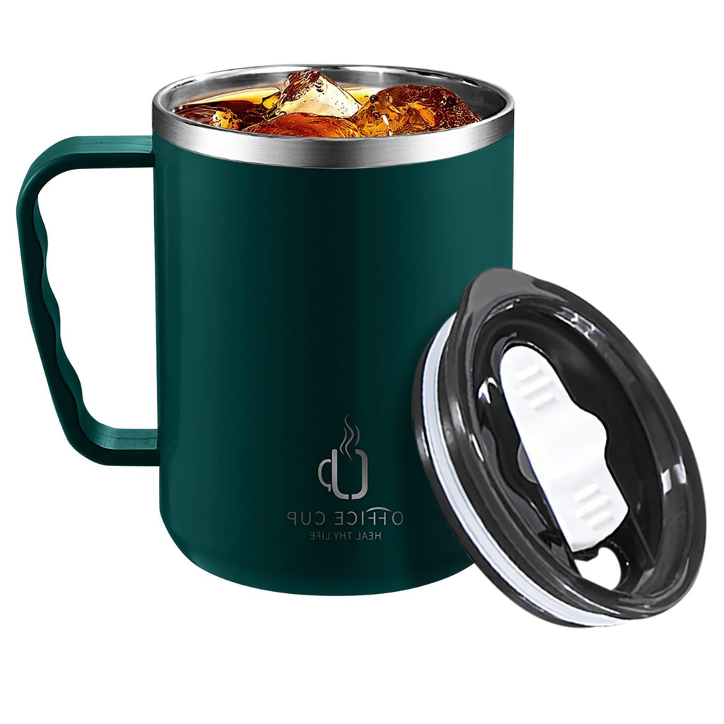 Stainless Steel Insulated Coffee Travel Mug with Lid & Handle 17 Oz J92097