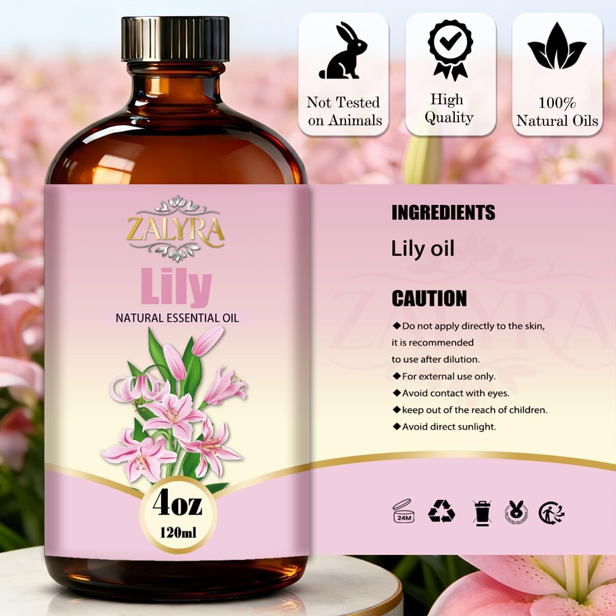 Lavender&Lily Essential Oil 4 Fl Oz+0.33 Fl Oz K3834