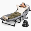 Folding Camping Cot with Mattress and Pillow, Grey E9094