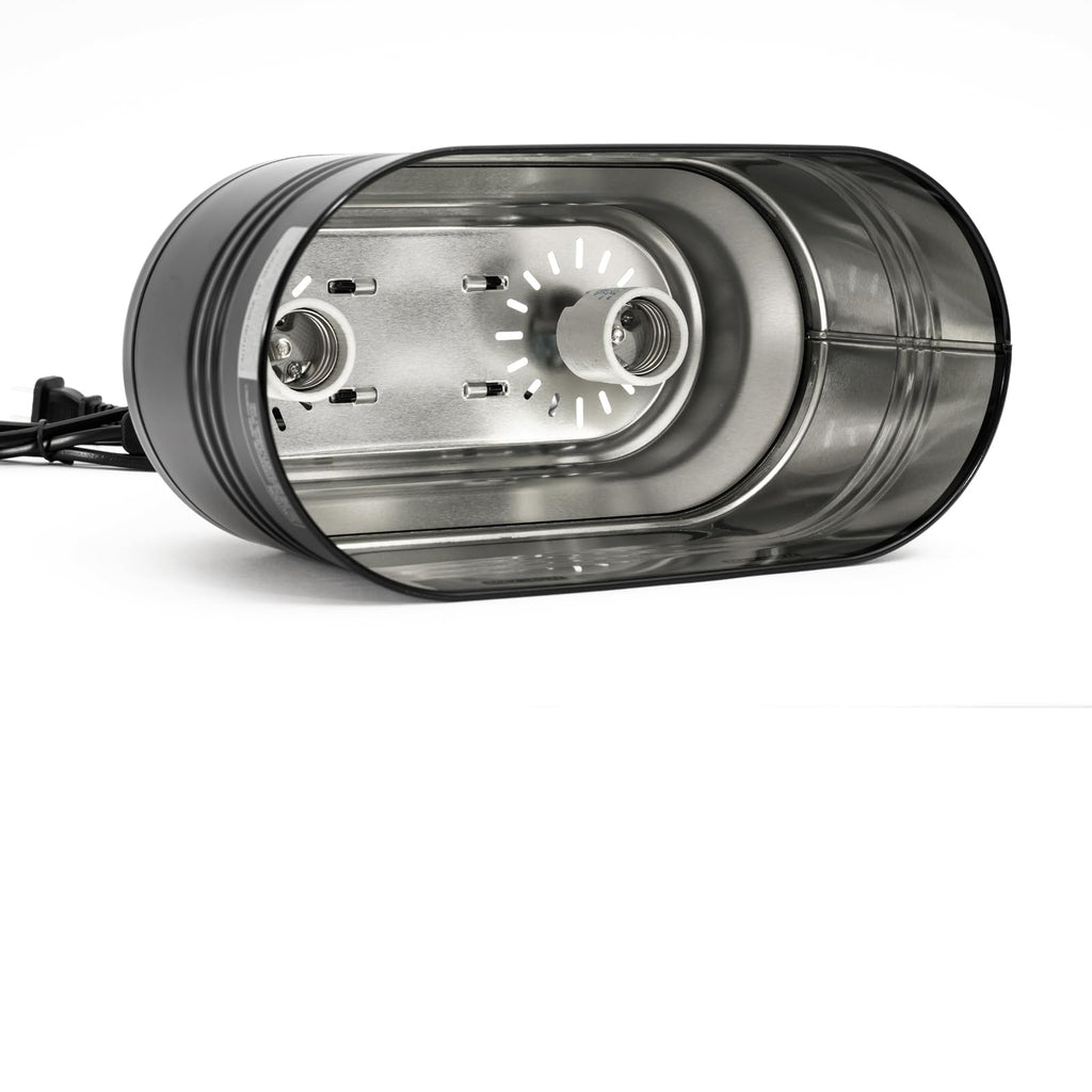 Reptile Light Fixture with 2 Switches, E26 Heat Lamp Fixture Z82238