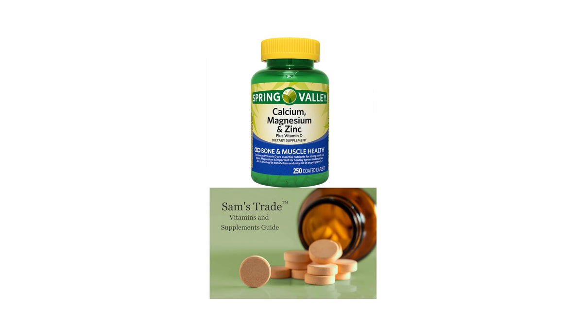 Calcium Magnesium Zinc Plus Vitamin D3 Caplets 250 Count L6620