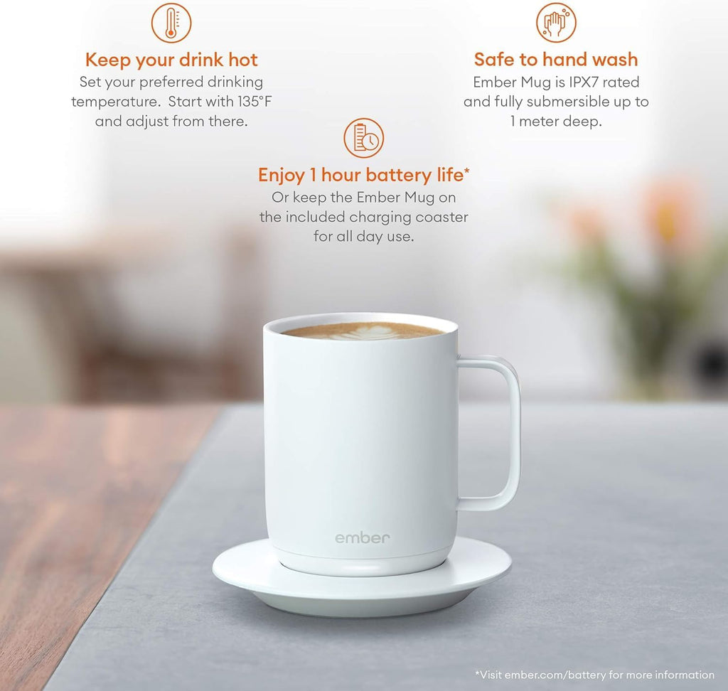 10oz White Temperature Control Smart Mug G802