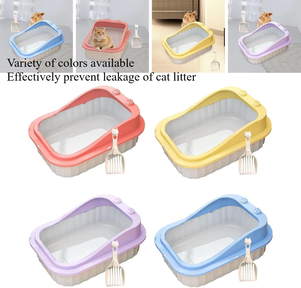 Semi Enclosed Anti Splash Cat Litter Tray B4676