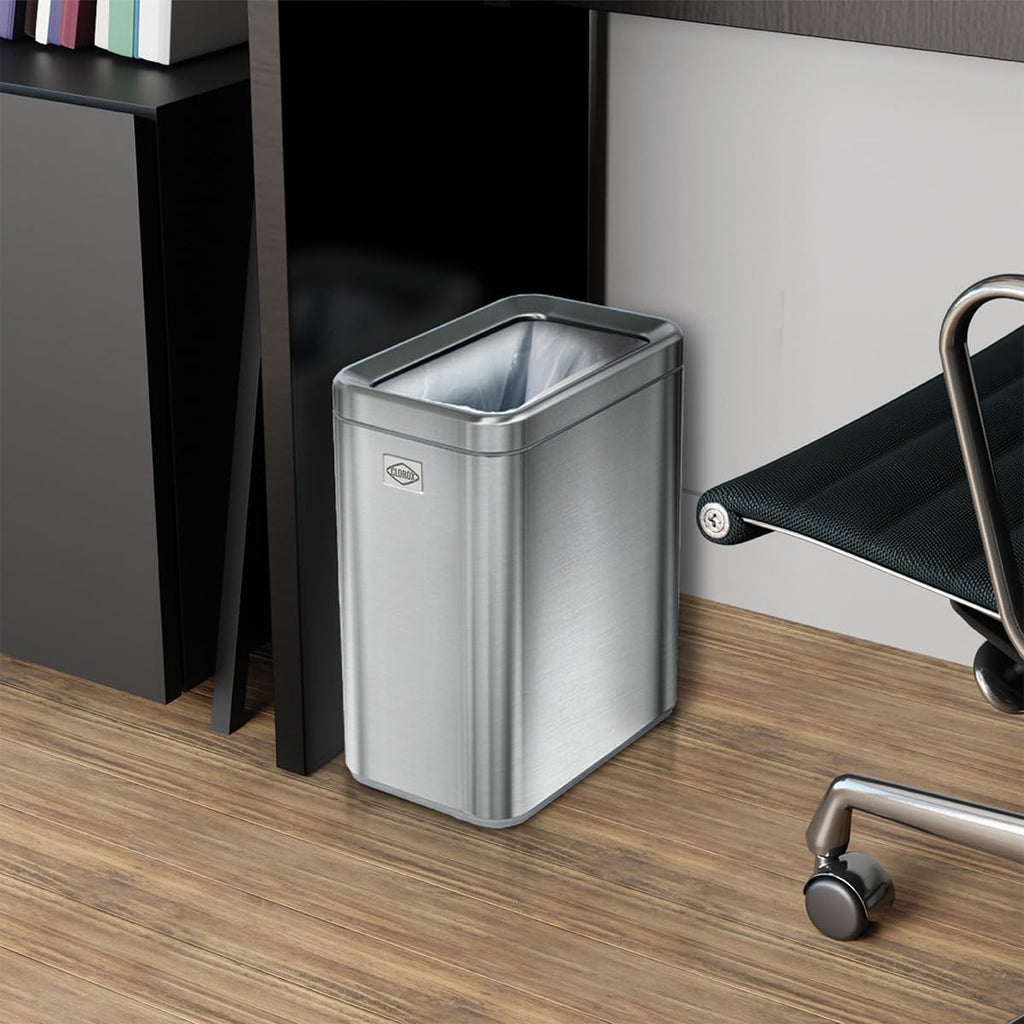 2.6 Gallon Stainless Steel Slim Trash Can with Removable Bucket O505