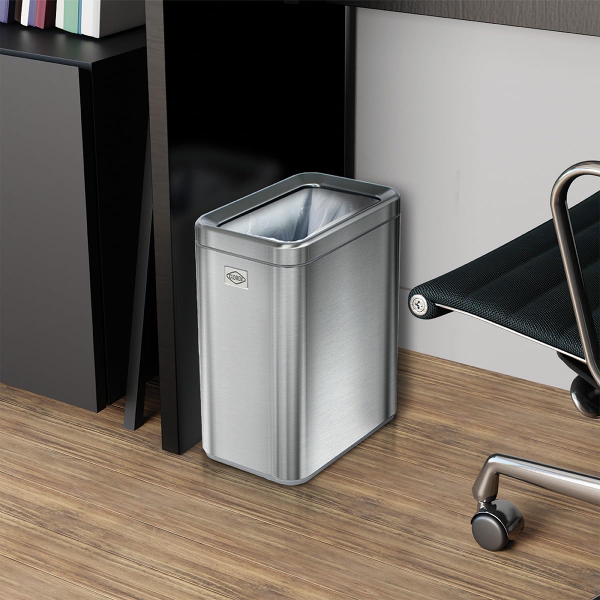 2.6 Gallon Stainless Steel Slim Trash Can with Removable Bucket O505