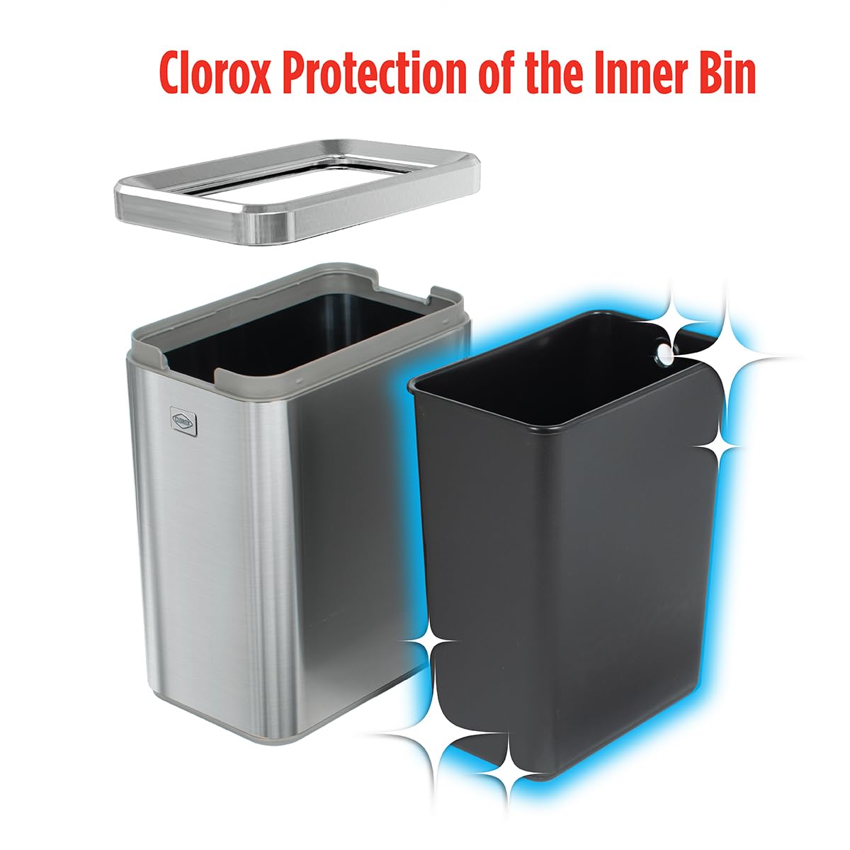 2.6 Gallon Stainless Steel Slim Trash Can with Removable Bucket O505
