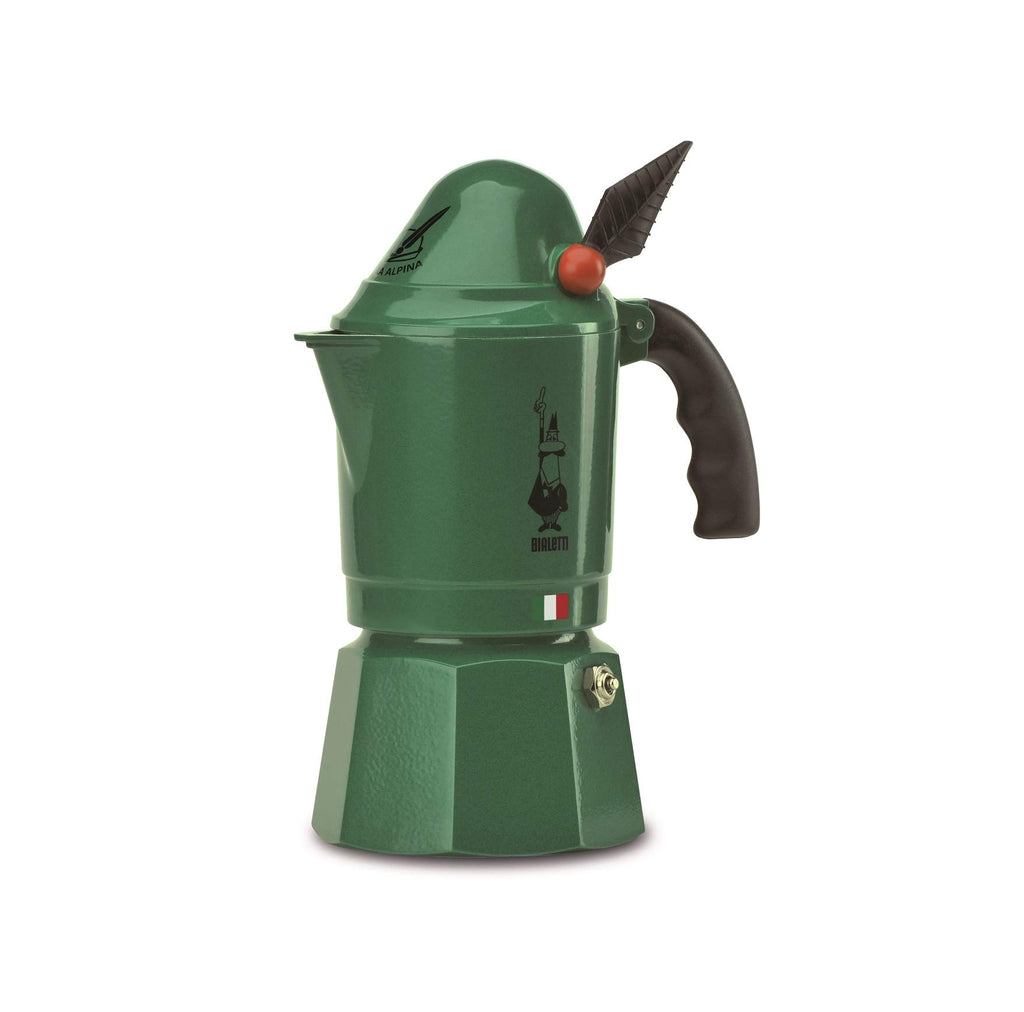 Stovetop Espresso Maker, 3 Espresso Cups, Aluminum, Green Z68301