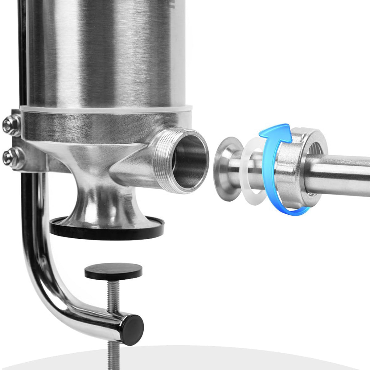2.5 LBS Stainless Steel Sausage Stuffer with 4 Funnels T80669