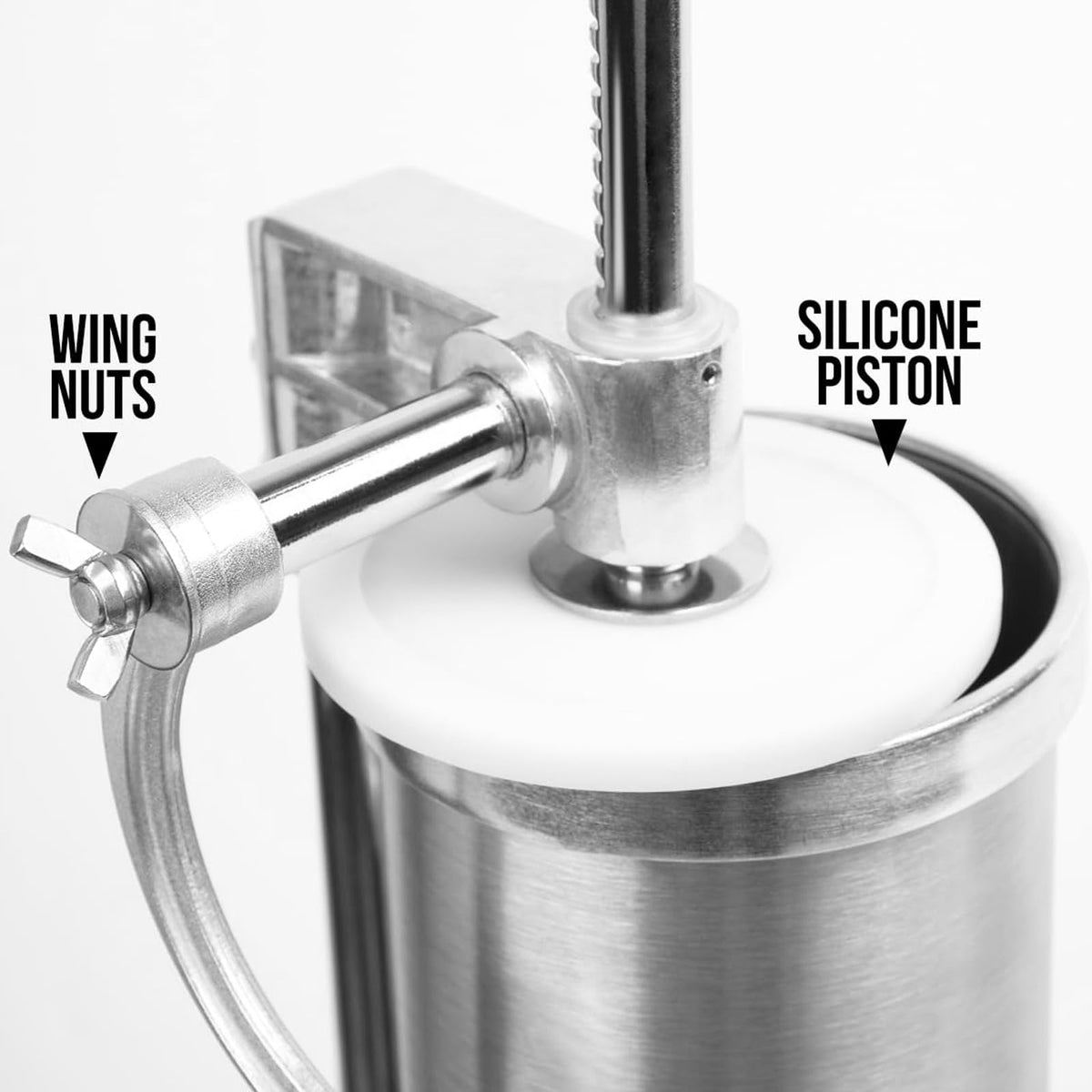 2.5 LBS Stainless Steel Sausage Stuffer with 4 Funnels T80669