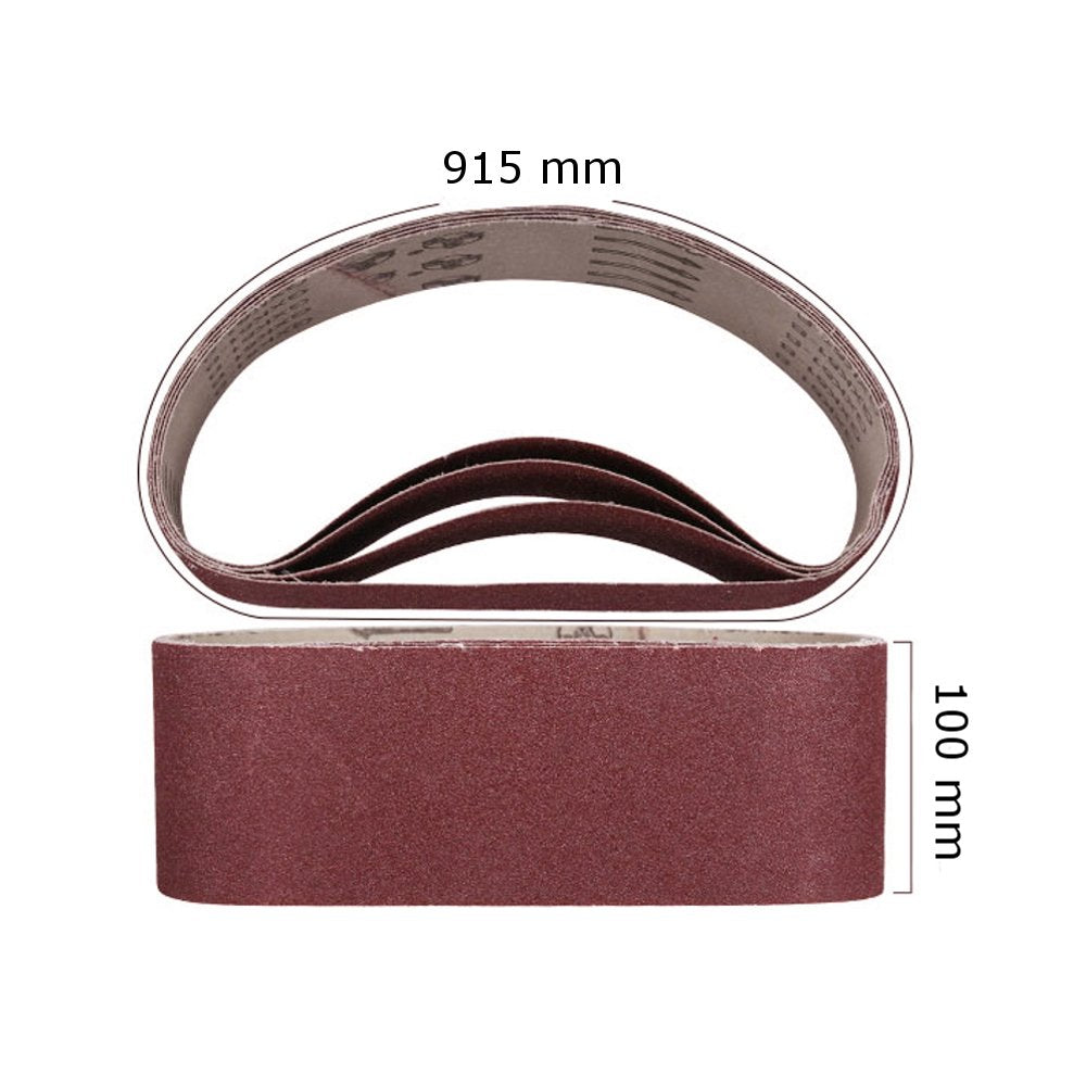 4 Inch x 36 Inch Sanding Belts, 5 Pack Aluminum Oxide P193
