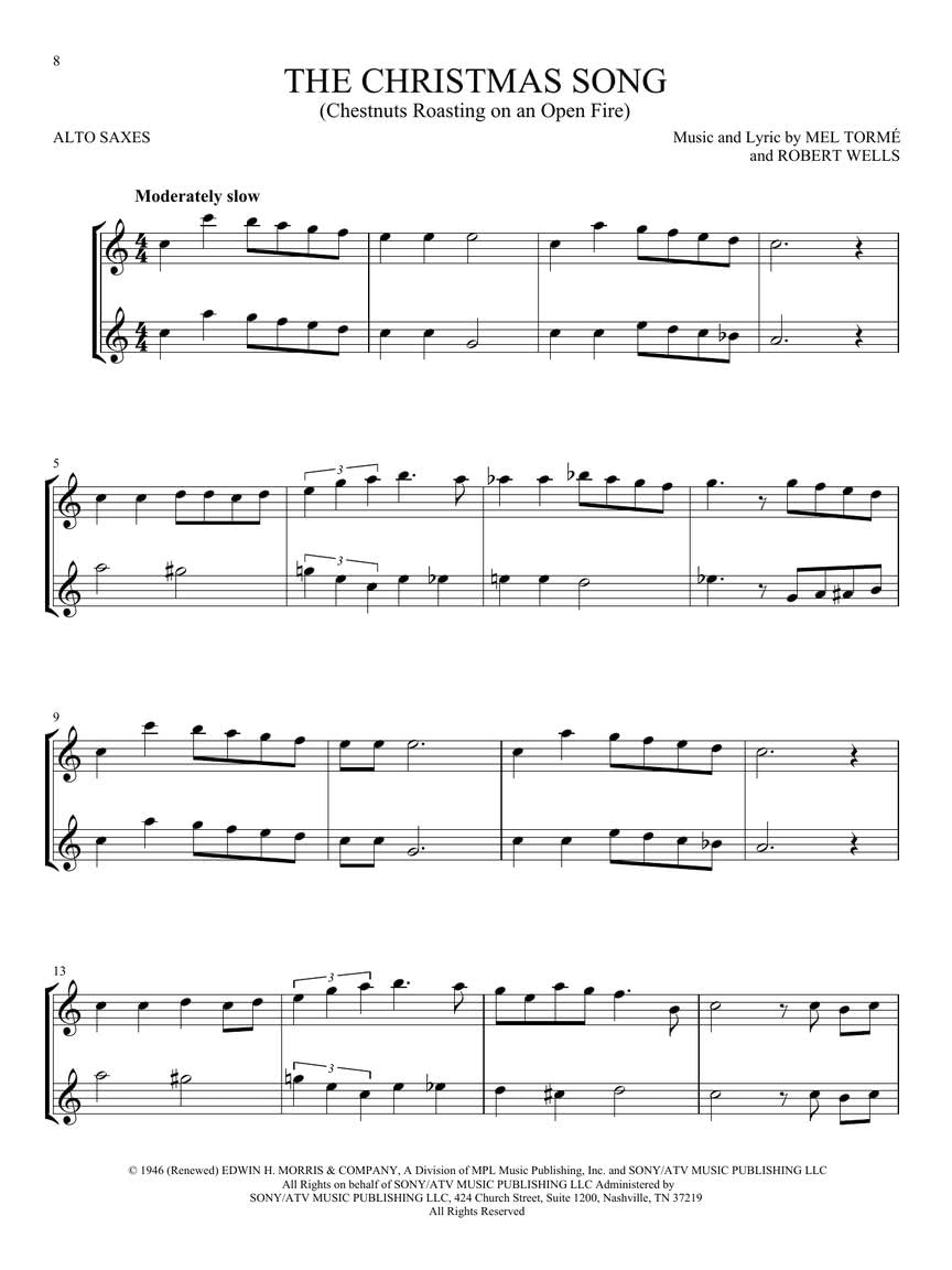 Christmas Alto Saxophone Duets V8365