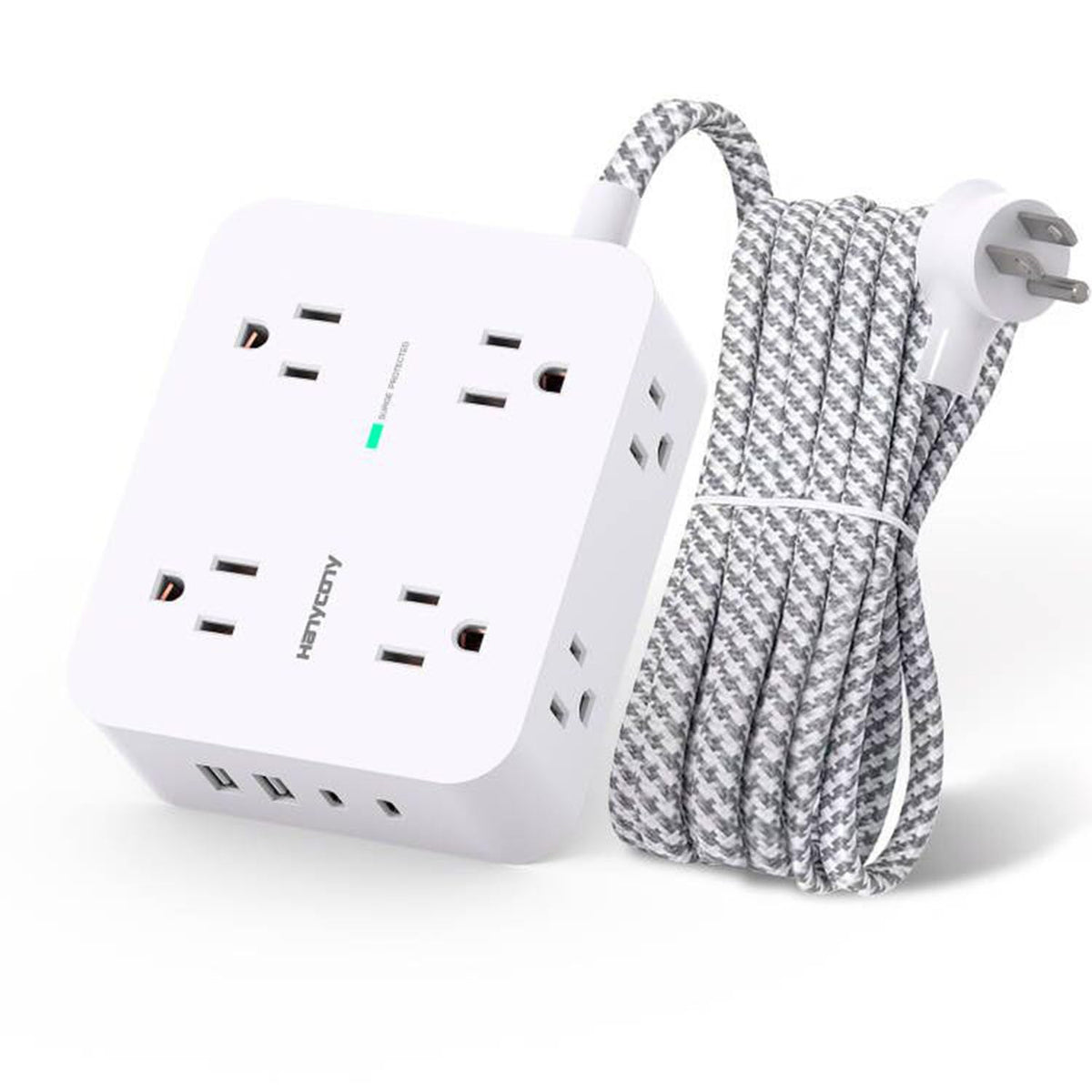 Surge Protector Power Strip 5 Ft Braided Extension Cord U8854