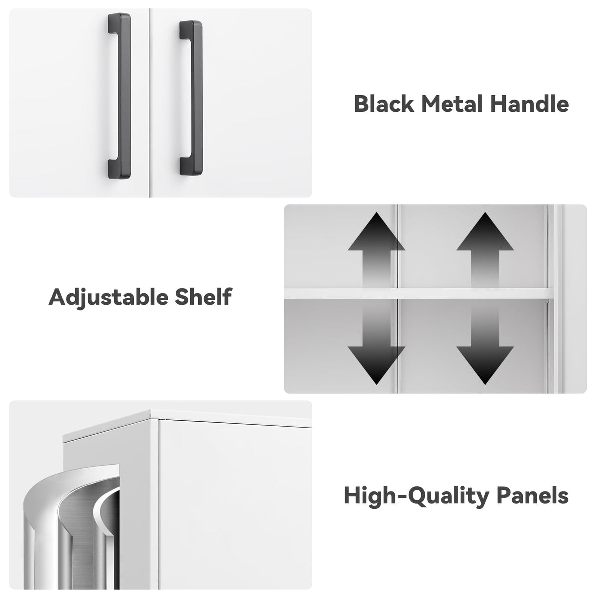 White Metal Wall Cabinet with Adjustable Shelf E3764