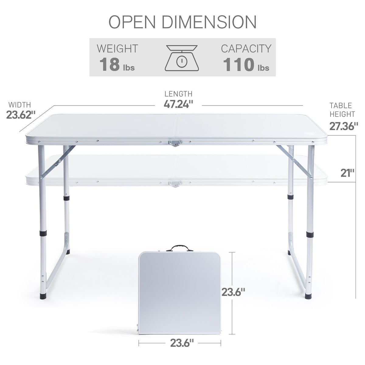 Folding Camping Table with Storage V3669