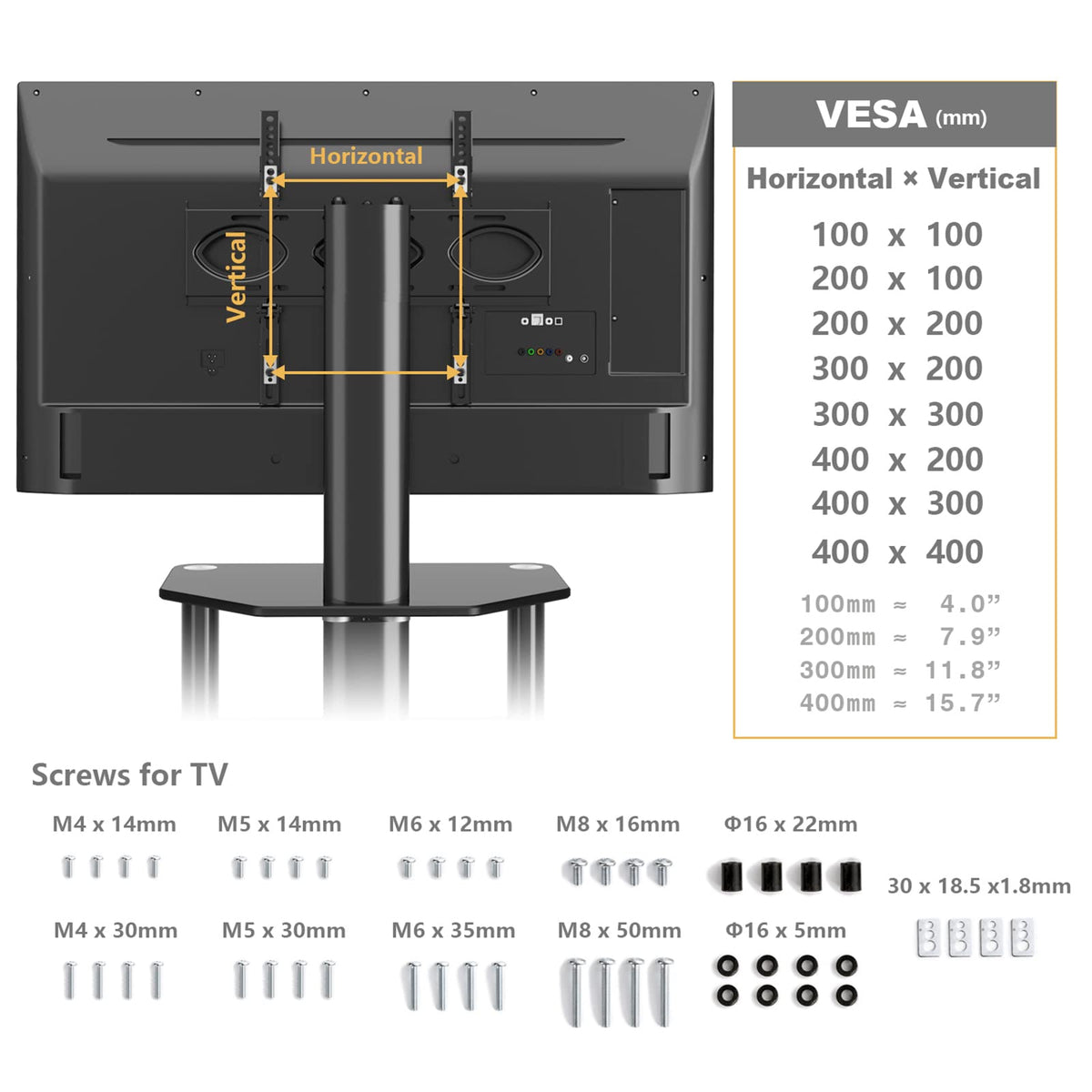 4-Tiers Swivel TV Stand for 32-70 inch TVs U712