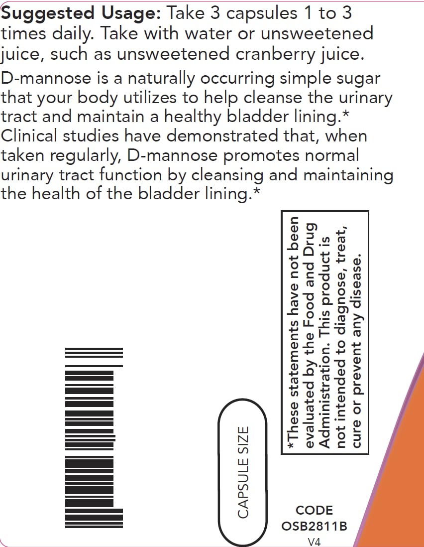 D-Mannose 500 mg 300 Capsules Vegan Supplement V376999
