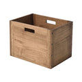 Brown Stackable Wood Storage Cube with Handles Z4366