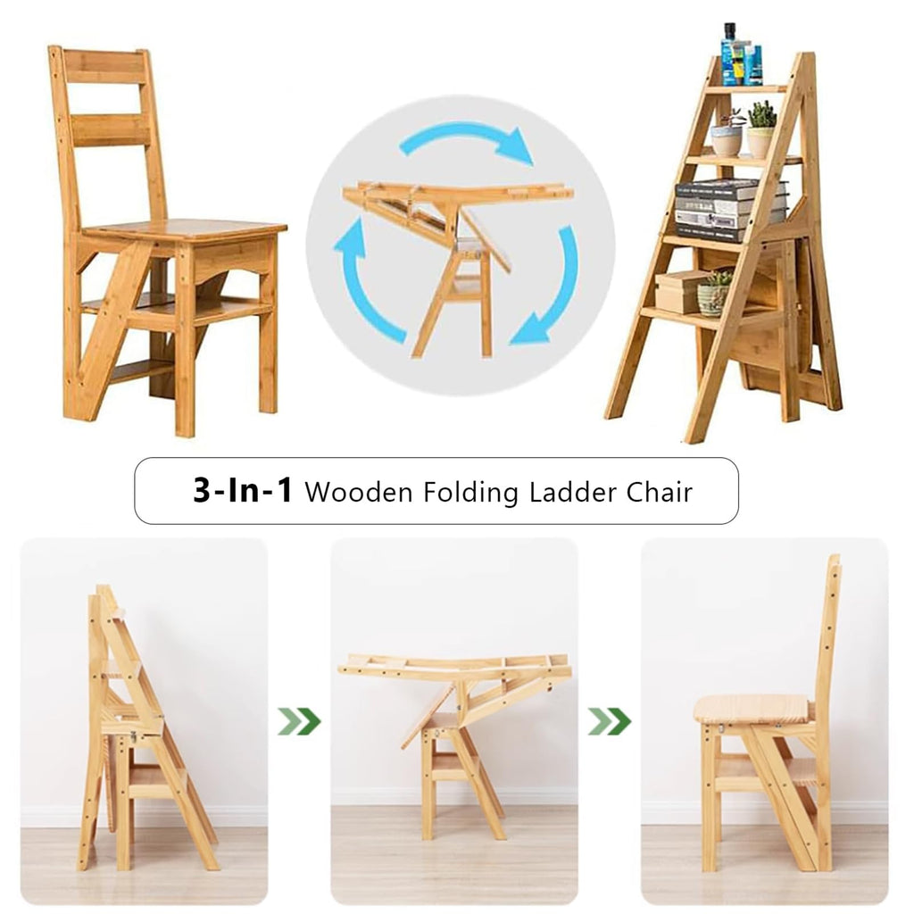Solid Wood Folding Ladder Chair B10283